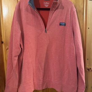 L.L. Bean Men’s Quarter Zip in Coral Red